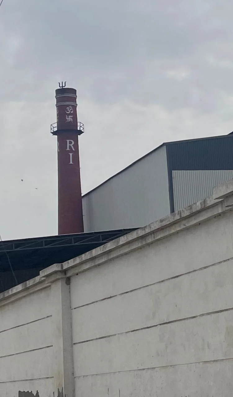 RI-marked chimney at the UrbanFresh rice mill campus in Karnal